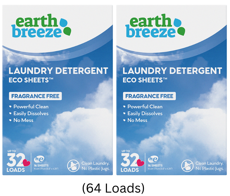 2 Sample Packs - Laundry Detergent Eco Sheets (64 Loads)