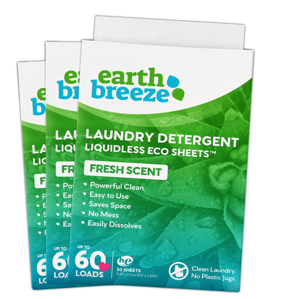 Laundry Detergent Eco Sheets 3 Pack, 180 Loads Earth Breeze